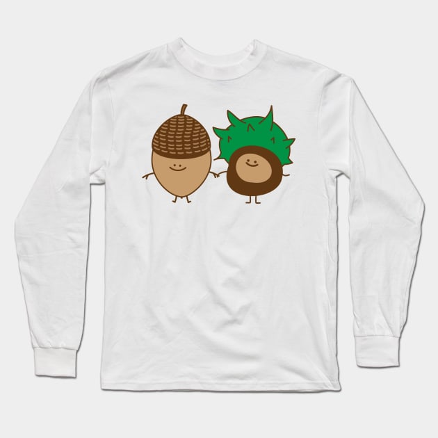 Acorn and chestnut Long Sleeve T-Shirt by spontania